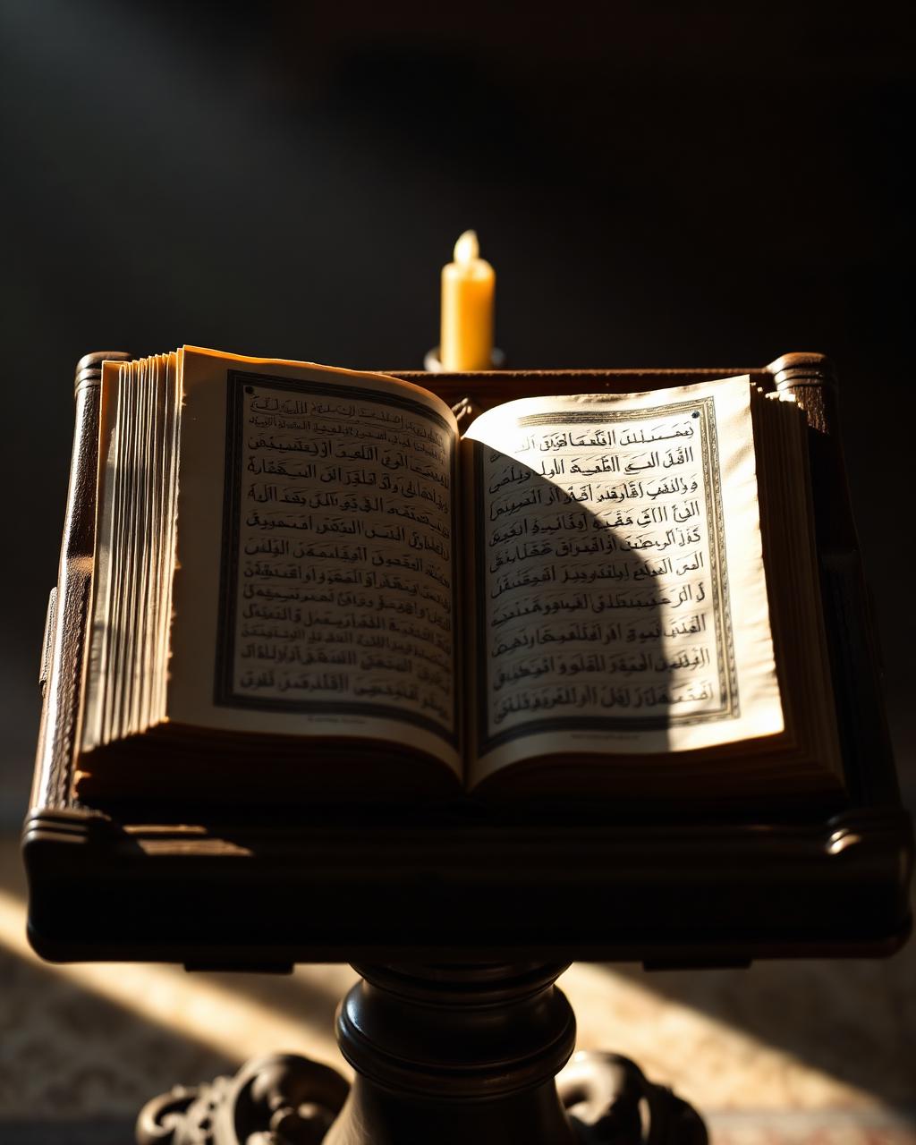 Open Qur'an on a rehal