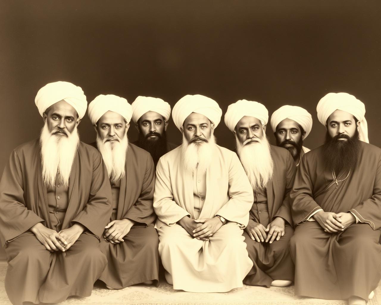 Vintage portrait of senior scholars